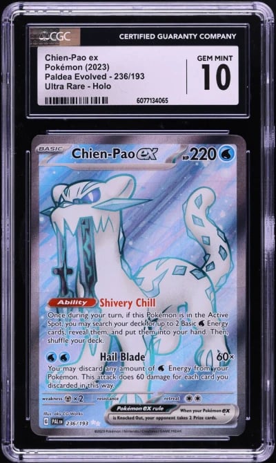 2023 Pokemon SV Paldea Evolved Full Art Chien-Pao ex #236 CGC 10 GEM MINT