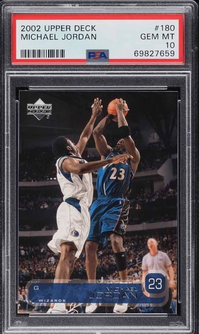 2002 Upper Deck Basketball Michael Jordan #180 PSA 10 GEM MINT