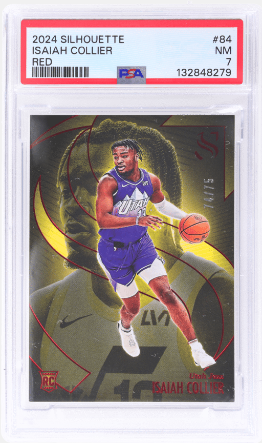 2024 Panini Silhouette Red Isaiah Collier #84 74/75 PSA 7