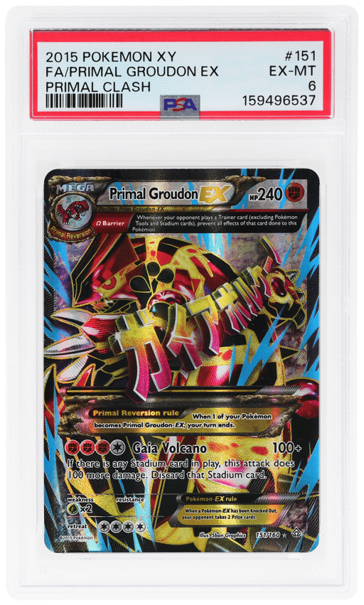 2015 Pokemon XY Primal Clash Primal Groudon Ex #151 PSA 6