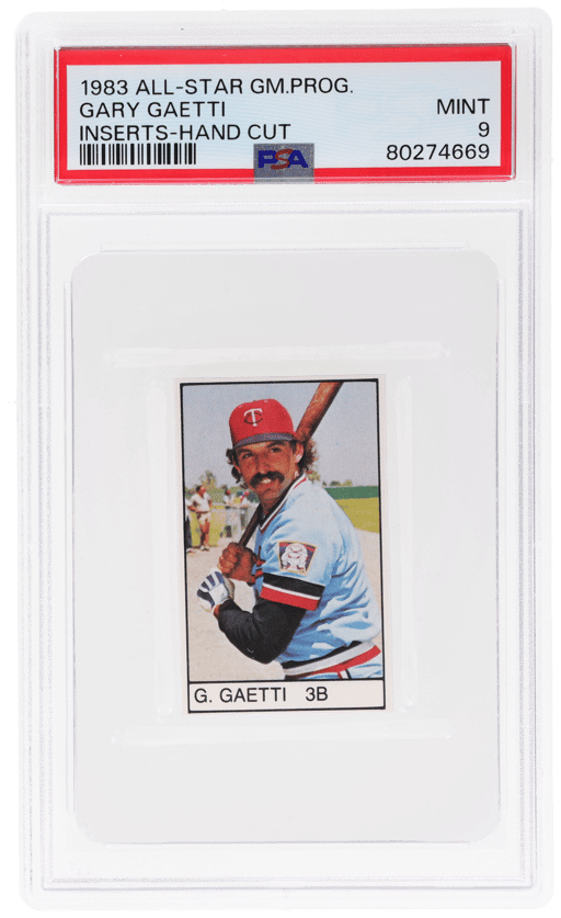 1983 All-Star Game Program Inserts Hand Cut Gary Gaetti PSA 9