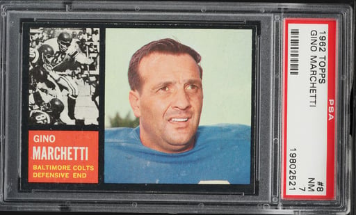 1962 Topps Football Gino Marchetti #8 PSA 7 NRMT