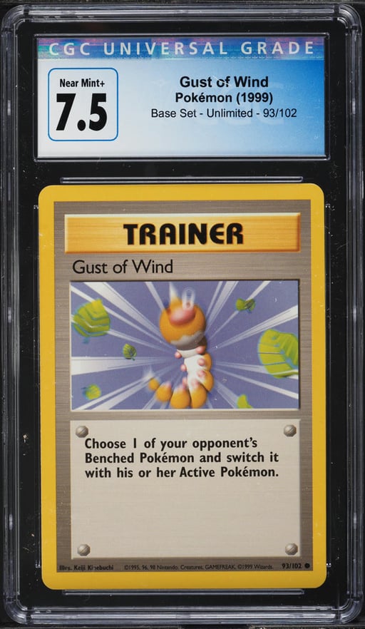 1999 Pokemon Base Set Gust Of Wind #93 CGC 7.5 NRMT+