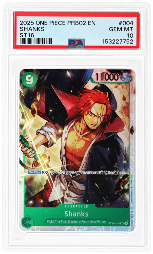 2025 One Piece Prb02 Premium Booster the Best Vol 2 St16 Shanks #004 PSA 10