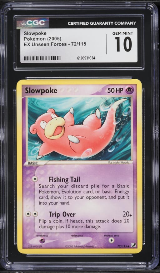 2005 Pokemon EX Unseen Forces Slowpoke #72 CGC 10 GEM MINT