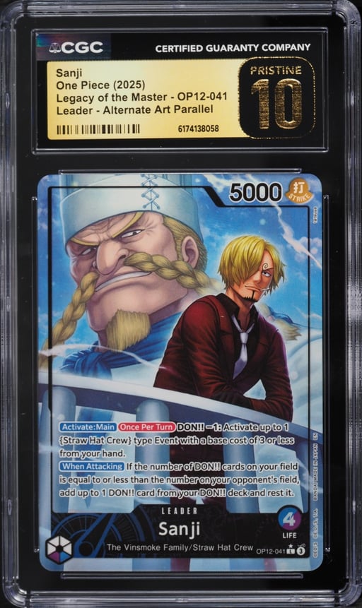 2025 One Piece Legacy of the Master Alternate Art Parallel Sanji #OP12-041 CGC 10 PRISTINE