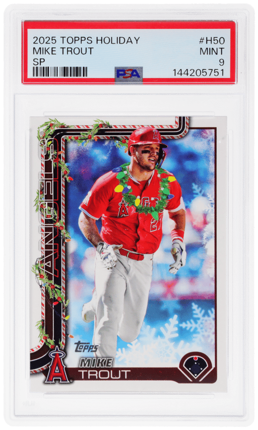 2025 Topps Holiday SP Mike Trout #H50 PSA 9