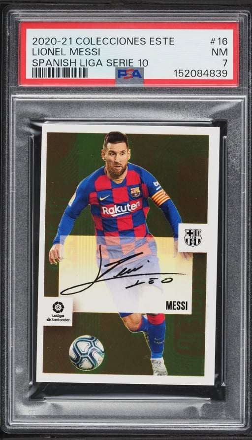 2020 Panini Colecciones Este Spanish La Liga Serie 10 Lionel Messi #16 PSA 7 NRMT