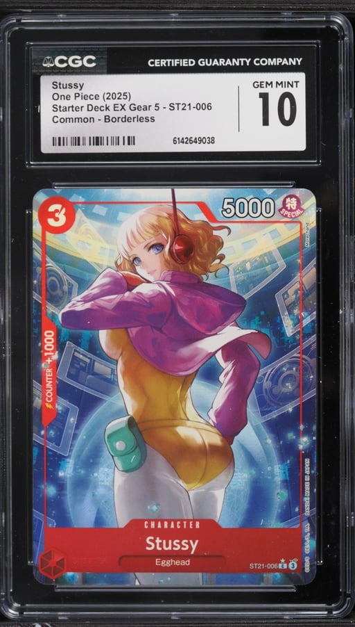 2025 One Piece Starter Deck EX Gear 5 Borderless Alt Art Stussy #ST21-006 CGC 10 GEM MINT