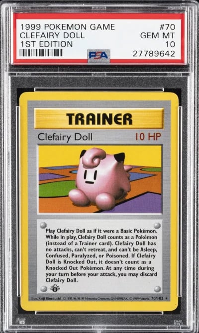 1999 POKEMON BASE SET 1ST EDITION #70 CLEFAIRY DOLL PSA 10