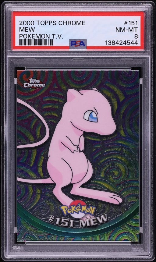 2000 Topps Chrome Pokemon Series 2 Mew #151 PSA 8 NM-MT