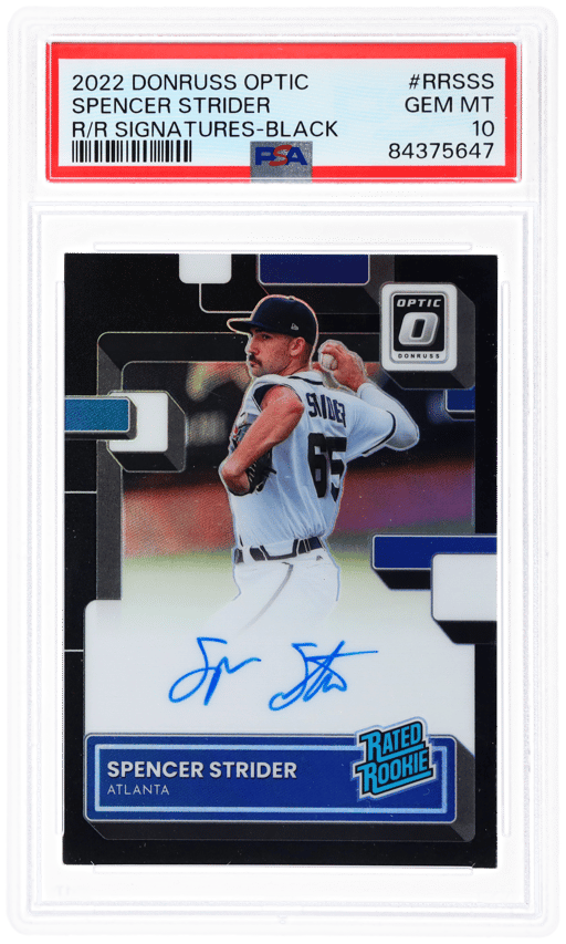 2022 Donruss Optic Rated Rookie Signature Black Spencer Strider #RRSSS 2/49 PSA 10