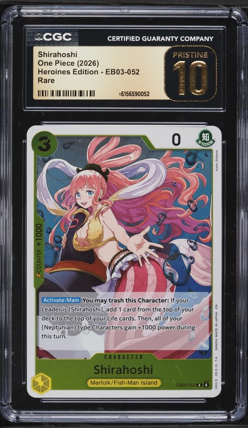 2026 One Piece Heroines Edition Shirahoshi #EB03-052 CGC 10 PRISTINE