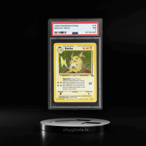 1999 Pokemon Fossil Holo Raichu #14 PSA 7