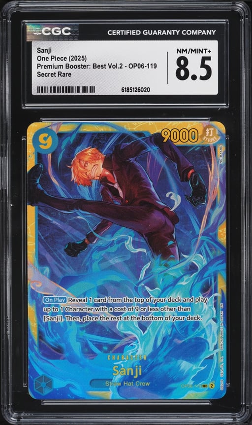 2025 One Piece Premium Booster: Best Vol.2 Sanji #OP06-119 CGC 8.5 NM-MT+
