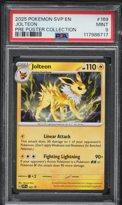 2025 Pokemon SV Black Star Promo Poster Collection Jolteon #169 PSA 9 MINT