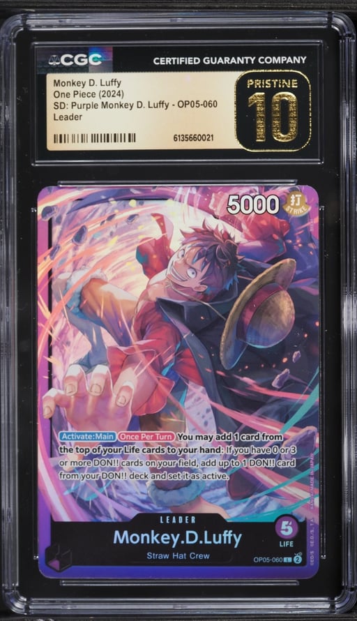 2024 One Piece Starter Deck Purple Leader Monkey D. Luffy #OP05-060 CGC 10 PRISTINE
