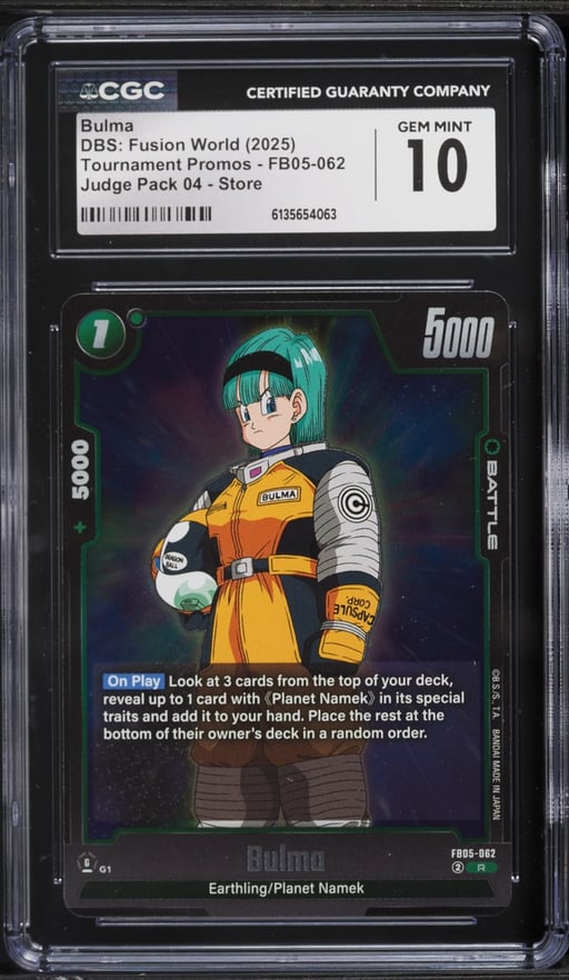 2025 Dragon Ball Super Fusion World Promo Judge Pack 04 Store Bulma #FB05-062 CGC 10 GEM MINT