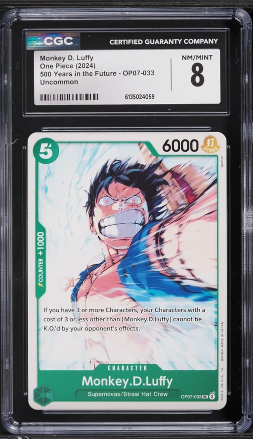 2024 One Piece 500 Years In The Future Monkey D. Luffy #OP07-033 CGC 8 NM-MT