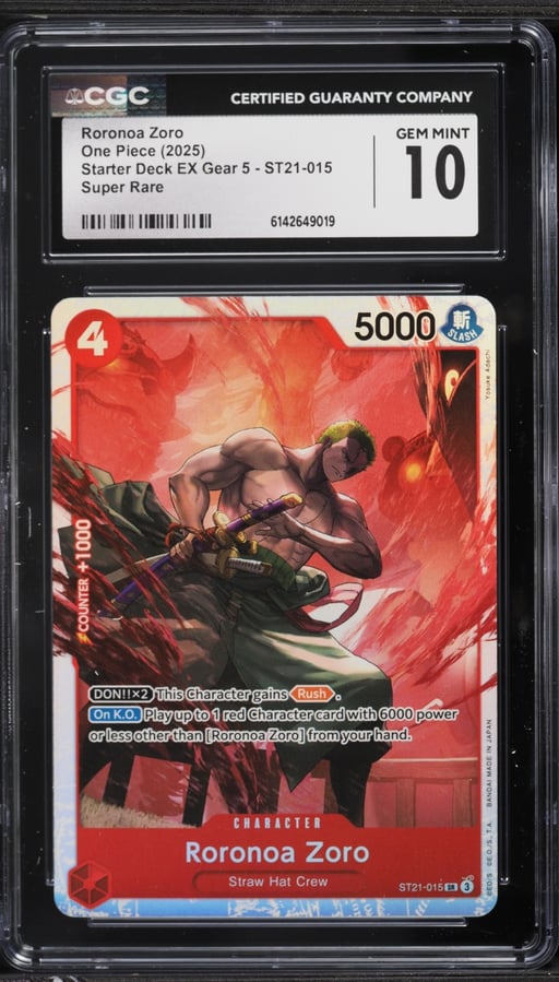 2025 One Piece Starter Deck EX Gear 5 SR Roronoa Zoro #ST21-015 CGC 10 GEM MINT