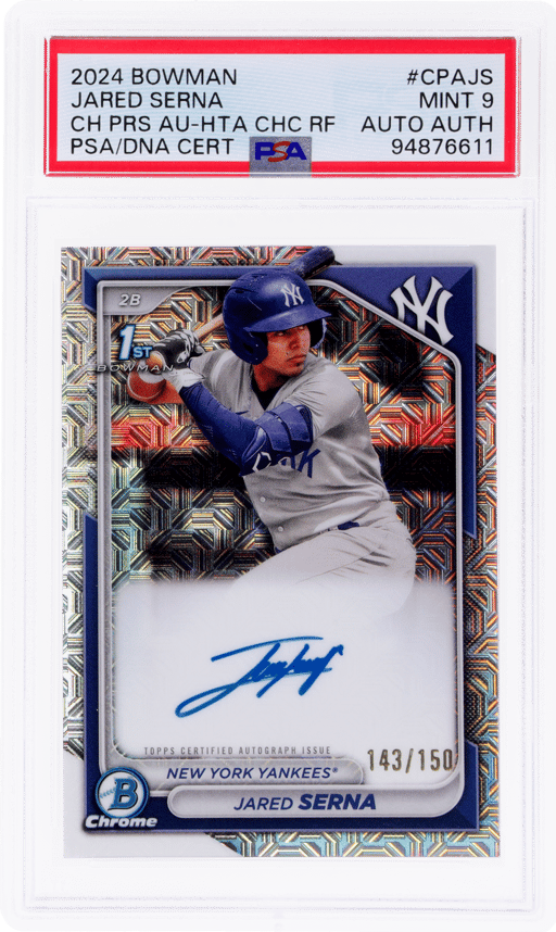 2024 Bowman Chrome Prospect Autograph Hta Choice Refractor Jared Serna #CPA-JS 143/150 PSA 9