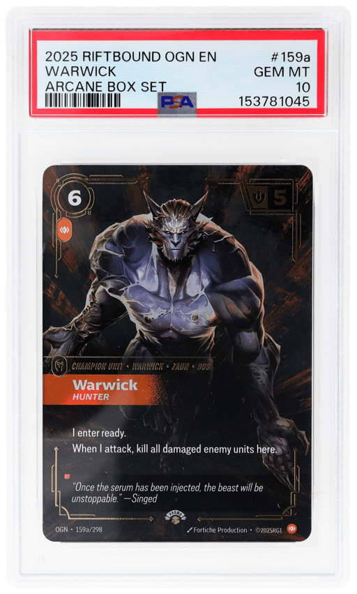 2025 Riftbound League of Legends Origins Arcane Box Set Warwick #159a PSA 10