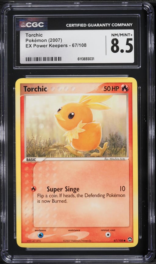 2007 Pokemon EX Power Keepers Torchic #67 CGC 8.5 NM-MT+