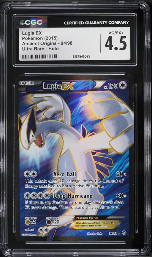 2015 Pokemon XY Ancient Origins Full Art Lugia EX #94 CGC 4.5 VGEX+