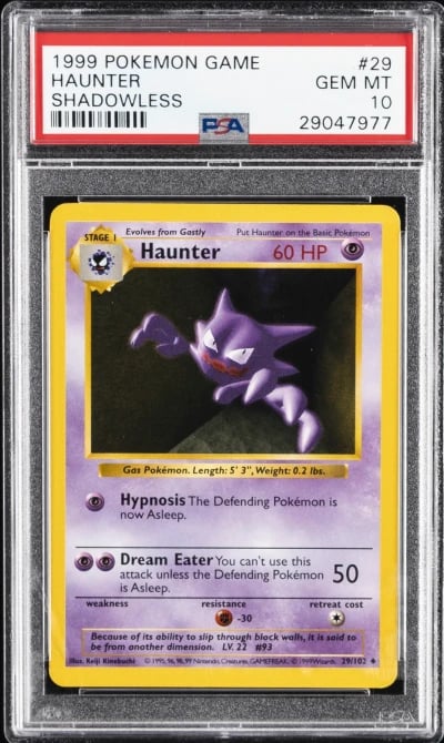 1999 POKEMON BASE SET SHADOWLESS