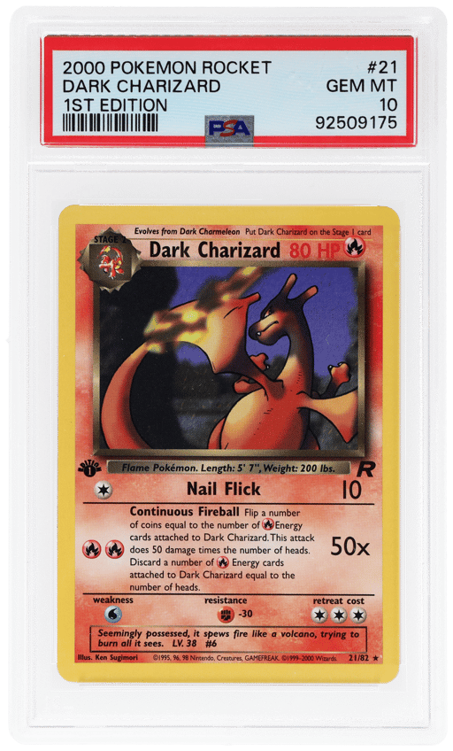2000 Pokemon Team Rocket 1st Edition Dark Charizard #21 PSA 10