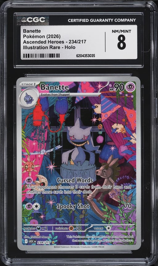 2026 Pokemon Mega Evolution Ascended Heroes IR Banette #234 CGC 8 NM-MT