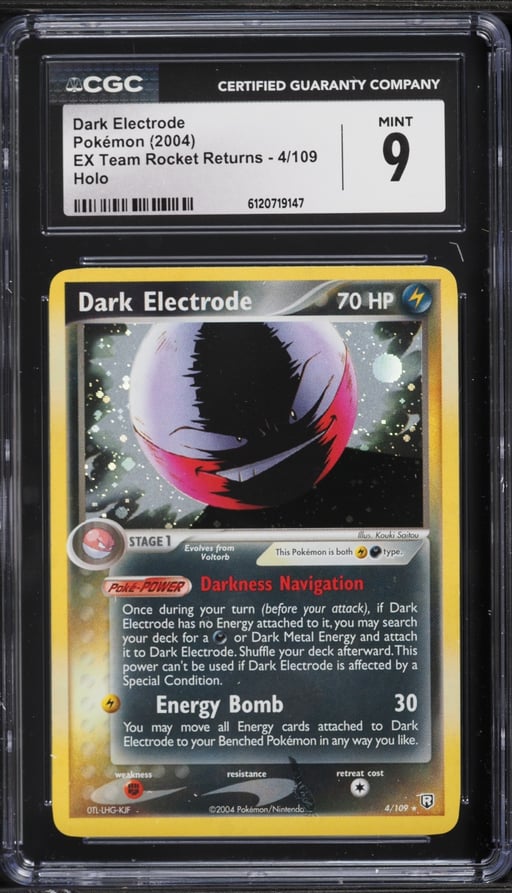 2004 Pokemon EX Team Rocket Returns Holo Dark Electrode #4 CGC 9 MINT