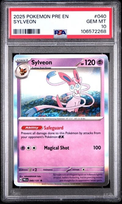 2025 POKEMON PRE EN-PRISMATIC EVOLUTIONS #040 SYLVEON PSA 10