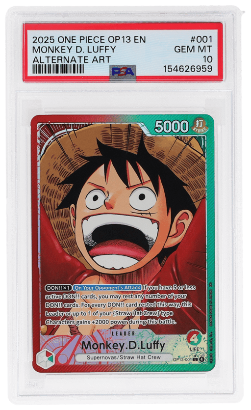 2025 One Piece Carrying On His Will Alternate Art Monkey D. Luffy #OP13001 PSA 10
