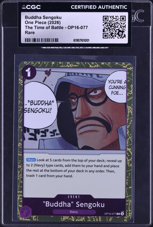 2026 One Piece The Time Of Battle Buddha Sengoku #OP16-077 CGC AUTH