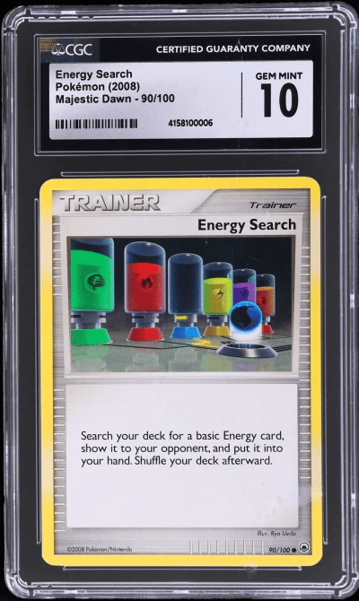 2008 Pokemon Diamond and Pearl Majestic Dawn Energy Search #90 CGC 10