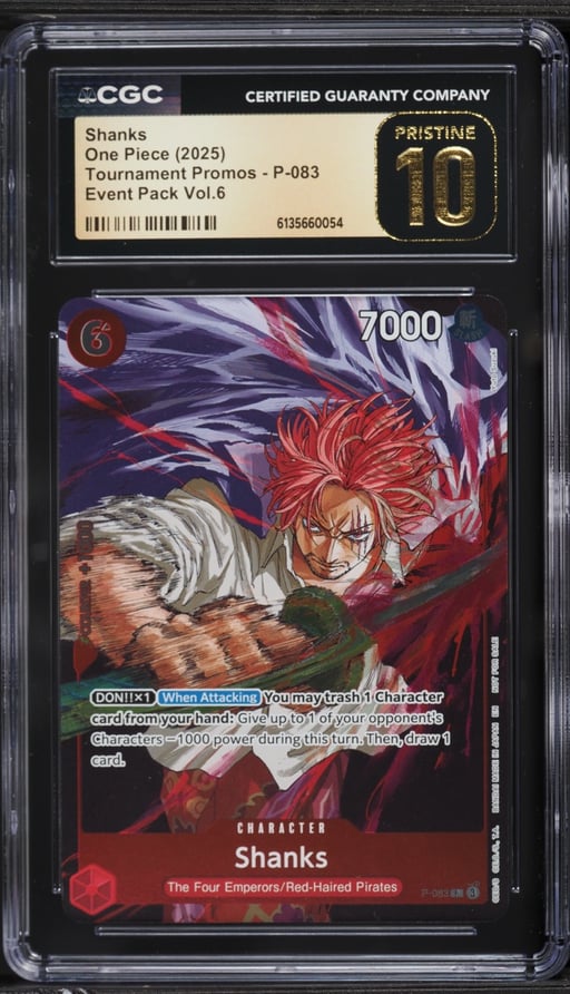 2025 One Piece Tournament Promo Event Pack Vol. 6 Shanks #P-083 CGC 10 PRISTINE