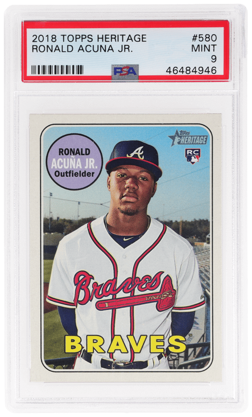 2018 Topps Heritage Ronald Acuna Jr. #580 PSA 9