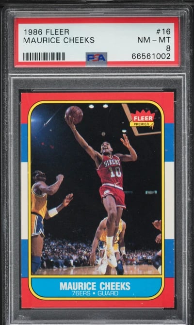 1986 Fleer Basketball Maurice Cheeks #16 PSA 8 NM-MT