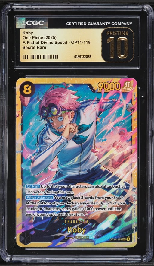 2025 One Piece A Fist Of Divine Speed SEC Koby #OP11-119 CGC 10 PRISTINE