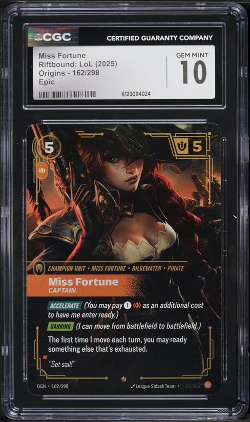 2025 Riftbound: LoL Origins Miss Fortune #162 CGC 10 GEM MINT