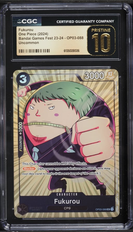 2024 One Piece Bandai Games Fest '23-'24 Fukurou #OP03-088 CGC 10 PRISTINE