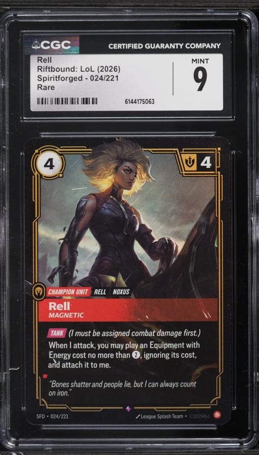 2026 Riftbound: LoL Spiritforged Rell #024 CGC 9 MINT