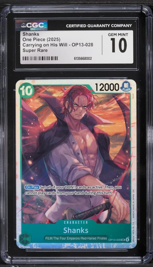 2025 One Piece Carrying On His Will SR Shanks #OP13-028 CGC 10 GEM MINT