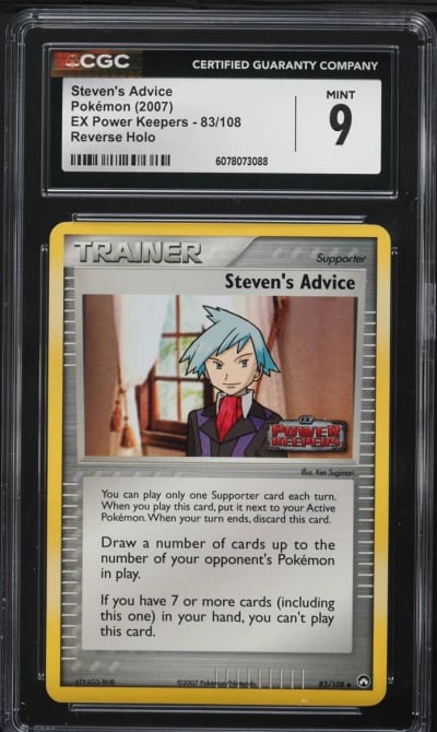 2007 Pokemon EX Power Keepers Reverse Holo Steven's Advice #83 CGC 9 MINT