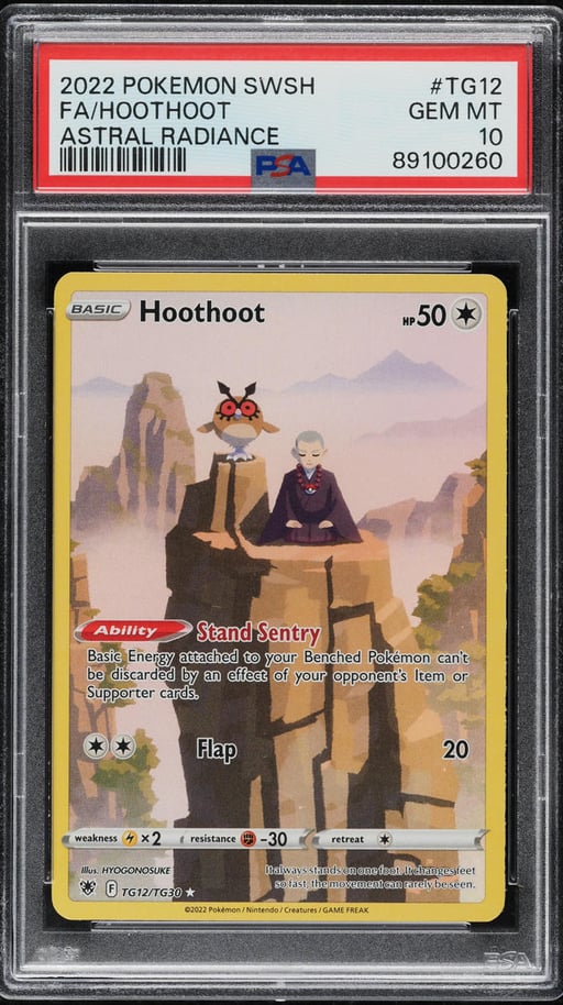 2022 Pokemon Sword & Shield Astral Radiance Full Art Hoothoot #TG12 PSA 10 GEM MINT