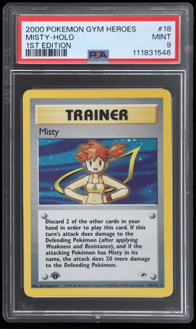 2000 Pokemon Gym Heroes Holo 1st Edition Misty #18 PSA 9