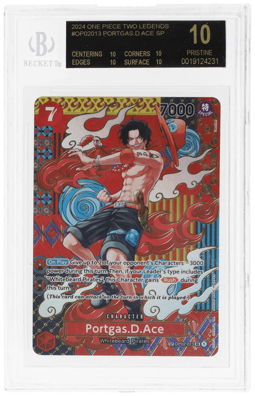 2024 One Piece Two Legends Special Alternate Art Portgas D. Ace #OP02-013 BGS BL
