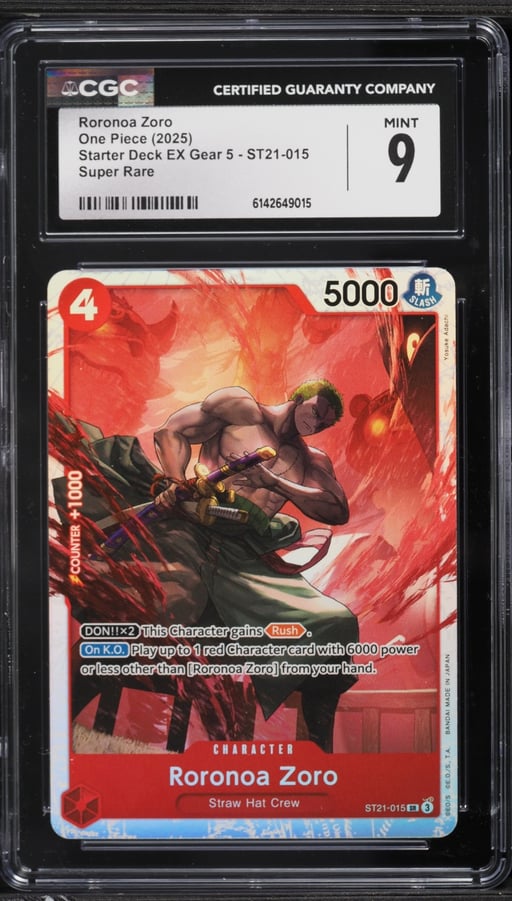 2025 One Piece Starter Deck EX Gear 5 SR Roronoa Zoro #ST21-015 CGC 9 MINT