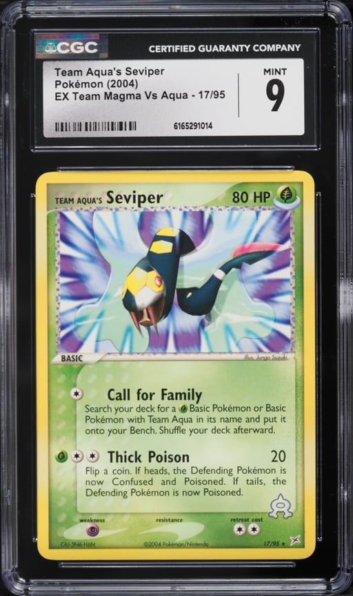 2004 Pokemon EX Team Magma Vs Aqua Team Aqua's Seviper #17 CGC 9 MINT